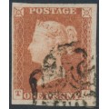 GREAT BRITAIN - 1841 1d red-brown QV, plate 22, check letters TL, used – SG # 8