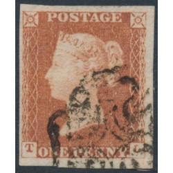 GREAT BRITAIN - 1841 1d red-brown QV, plate 22, check letters TL, used – SG # 8