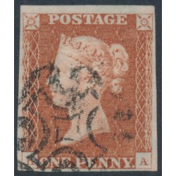 GREAT BRITAIN - 1842 1d red-brown QV, plate 28, check letters KA, used – SG # 8