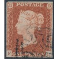 GREAT BRITAIN - 1843 1d red-brown QV, plate 31, check letters FL, used – SG # 8