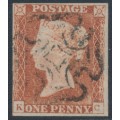 GREAT BRITAIN - 1843 1d red-brown QV, plate 39, check letters KC, used – SG # 8l