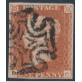 GREAT BRITAIN - 1843 1d red-brown QV, plate 40, check letters DC, used – SG # 8l