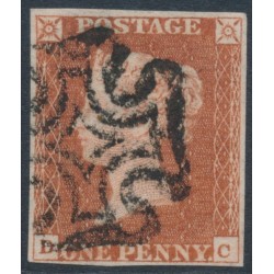 GREAT BRITAIN - 1843 1d red-brown QV, plate 40, check letters DC, used – SG # 8l