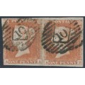 GREAT BRITAIN - 1851 1d red-brown QV, plate 116, AA+AB pair, used – SG # 8