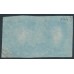 GREAT BRITAIN - 1841 2d blue QV, imperf., plate 3, BJ+BK pair, used – SG # 14