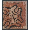 GREAT BRITAIN - 1842 1d red-brown QV, plate 29, '3' Maltese Cross cancel – SG # 8uc