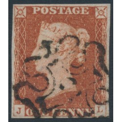 GREAT BRITAIN - 1843 1d red-brown QV, plate 30, '2' Maltese Cross cancel – SG # 8ub