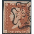 GREAT BRITAIN - 1843 1d red-brown QV, plate 31, '6' Maltese Cross cancel – SG # 8uf