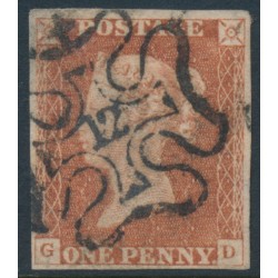 GREAT BRITAIN - 1843 1d red-brown QV, plate 31, '12' Maltese Cross cancel – SG # 8ul