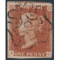 GREAT BRITAIN - 1843 1d red-brown QV, plate 39, '9' Maltese Cross cancel – SG # 8ui