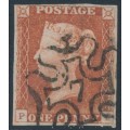 GREAT BRITAIN - 1843 1d red-brown QV, plate 39, '7' Maltese Cross cancel – SG # 8ug