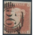GREAT BRITAIN - 1848 1d red-brown QV, plate 86, check letters AC, used – SG # 8