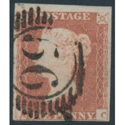 GREAT BRITAIN - 1848 1d red-brown QV, plate 86, check letters AC, used – SG # 8