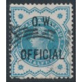 GREAT BRITAIN - 1901 ½d blue-green QV, o/p O.W. OFFICIAL, used – SG # O32