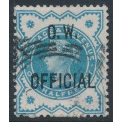 GREAT BRITAIN - 1901 ½d blue-green QV, o/p O.W. OFFICIAL, used – SG # O32