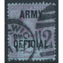 GREAT BRITAIN - 1896 2½d purple on blue QV, o/p ARMY OFFICIAL, used – SG # O44