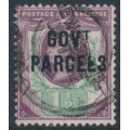 GREAT BRITAIN - 1887 1½d dull purple/green QV, o/p GOVT PARCELS, used – SG # O65