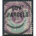 GREAT BRITAIN - 1887 1½d dull purple/green QV, o/p GOVT PARCELS, used – SG # O65