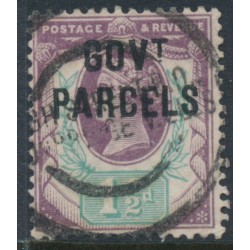 GREAT BRITAIN - 1887 1½d dull purple/green QV, o/p GOVT PARCELS, used – SG # O65