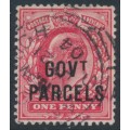 GREAT BRITAIN - 1902 1d scarlet KEVII o/p GOVT PARCELS, used – SG # O74