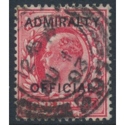 GREAT BRITAIN - 1903 1d scarlet KEVII o/p ADMIRALTY OFFICE, used – SG # O102