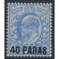 GREAT BRITAIN - 1902 40pa on 2½d blue KEVII, for use in The Levant, MH – SG # 8