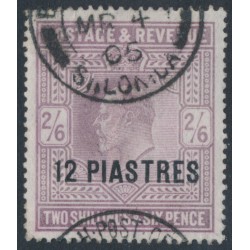 GREAT BRITAIN - 1903 12pi on 2/6 lilac KEVII, for use in The Levant, used – SG # 11