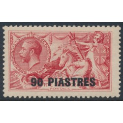 GREAT BRITAIN - 1921 90pi on 5/- red KGV Seahorses, for use in The Levant, MH – SG # 49