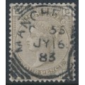 GREAT BRITAIN - 1880 4d grey-brown QV, Imperial Crown watermark, plate 18, used – SG # 160