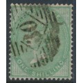 GREAT BRITAIN - 1856 1/- green QV, Emblems watermark, used – SG # 72
