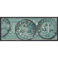 GREAT BRITAIN - 1891 £1 green QV, crowns watermark, used – SG # 212