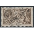 GREAT BRITAIN - 1913 2/6 deep yellow-brown Sea Horses (De La Rue), used – SG # 405