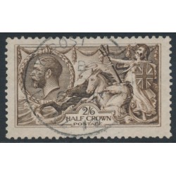 GREAT BRITAIN - 1913 2/6 deep yellow-brown Sea Horses (De La Rue), used – SG # 405