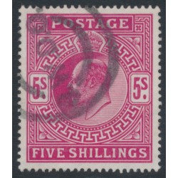 GREAT BRITAIN - 1902 5/- deep bright carmine KEVII, used – SG # 264