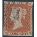 GREAT BRITAIN - 1841 1d red-brown QV, plate 9, check letters MG, used – SG # 7