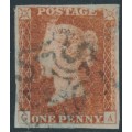 GREAT BRITAIN - 1842 1d red-brown QV, plate 26, check letters GA, used – SG # 8