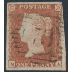 GREAT BRITAIN - 1851 1d red-brown QV, plate 118, check letters NA, used – SG # 8