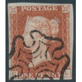 GREAT BRITAIN - 1843 1d red-brown QV, plate 34, check letters GL, used – SG # 8