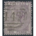 GREAT BRITAIN - 1856 6d lilac QV, Emblems watermark, used – SG # 68