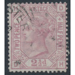 GREAT BRITAIN - 1876 2½d rosy mauve QV, Orb watermark, plate 4, used – SG # 141