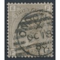 GREAT BRITAIN - 1880 4d grey-brown QV, Garter watermark, plate 17, used – SG # 154