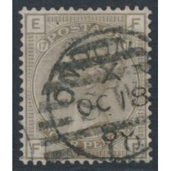 GREAT BRITAIN - 1880 4d grey-brown QV, Garter watermark, plate 17, used – SG # 154