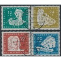 EAST GERMANY / DDR - 1950 Johann Sebastian Bach set of 4, used – Michel # 256-259