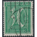 GERMANY - 1921 30pfg yellow-green Numeral, lozenges watermark, geprüft, used – Michel # 162