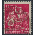 GERMANY - 1921 80pfg carmine-red Blacksmith, lozenges watermark, geprüft, used – Michel # 166