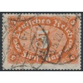 GERMANY - 1922 5Mk orange Numeral, network watermark, used – Michel # 194a