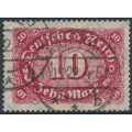 GERMANY - 1922 10Mk red Numeral, network watermark, geprüft, used – Michel # 195