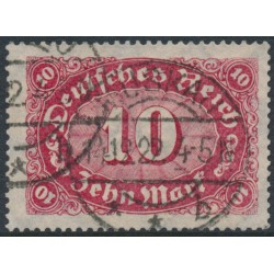 GERMANY - 1922 10Mk red Numeral, network watermark, used – Michel # 195