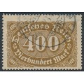 GERMANY - 1922 400Mk yellow-brown Numeral, network watermark, used – Michel # 222a