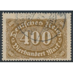 GERMANY - 1922 400Mk yellow-brown Numeral, network watermark, used – Michel # 222a